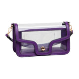 Solid Faux Leather Transparent Rectangle Shoulder Bag - Madeline Love - Flyclothing LLC