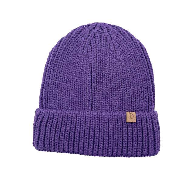 Solid Ribbed Cuff Beanie Hat - Madeline Love - Flyclothing LLC