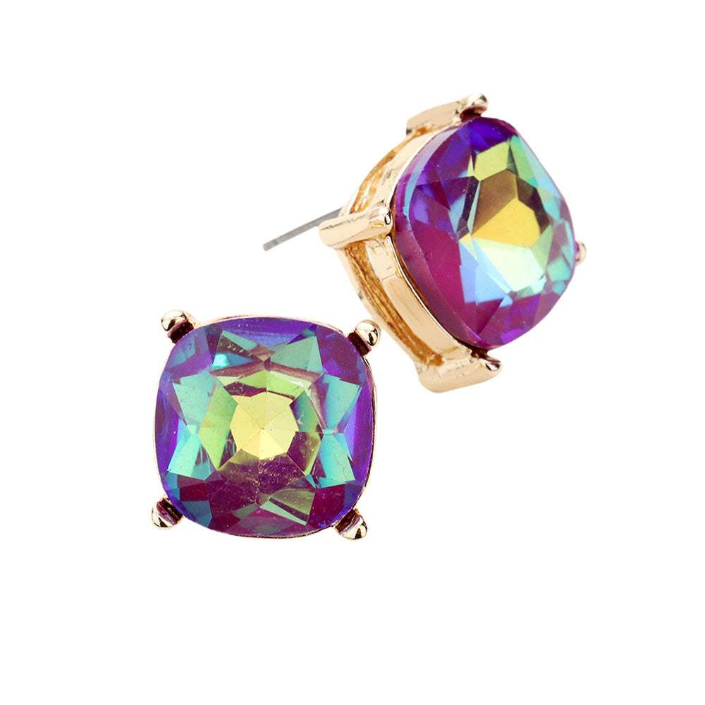 Square Stone Stud Earrings - Madeline Love - Flyclothing LLC