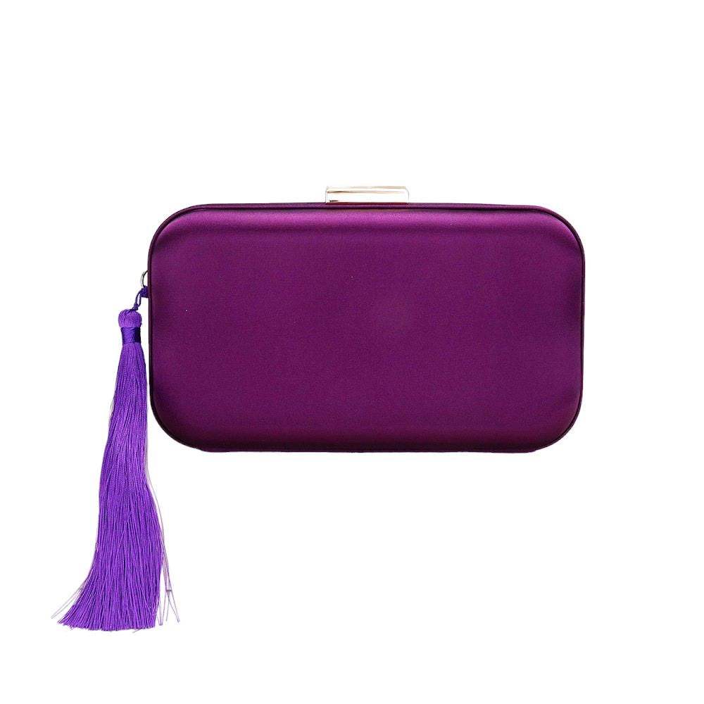Tassel Pointed Solid Clutch Crossbody Bag - Madeline Love - Flyclothing LLC