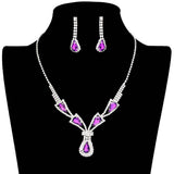 Teardrop Stone Accented Rhinestone Jewelry Set - Madeline Love - Flyclothing LLC