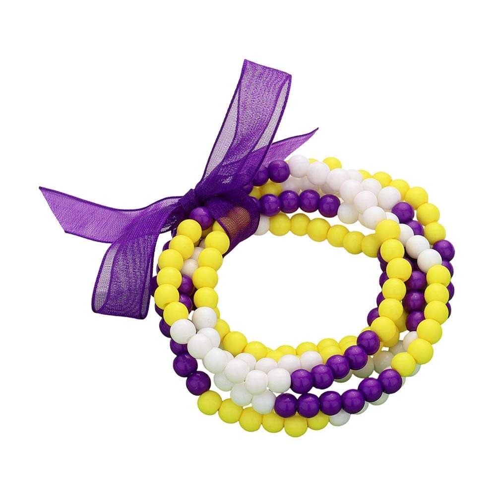 6PCS Game Day Beaded Stretch Bracelets - Madeline Love - Flyclothing LLC