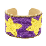 Game Day Beaded Star Accented Cuff Bracelet - Madeline Love - Flyclothing LLC