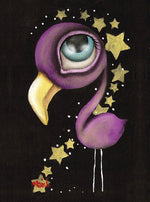 Black Market Art Company Purple Flamingo Print