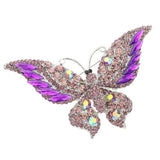 Glass Crystal Butterfly Pin Brooch - Madeline Love - Flyclothing LLC