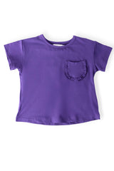 Purple Ruffle Pocket Tee - Mila & Rose ® - Flyclothing LLC