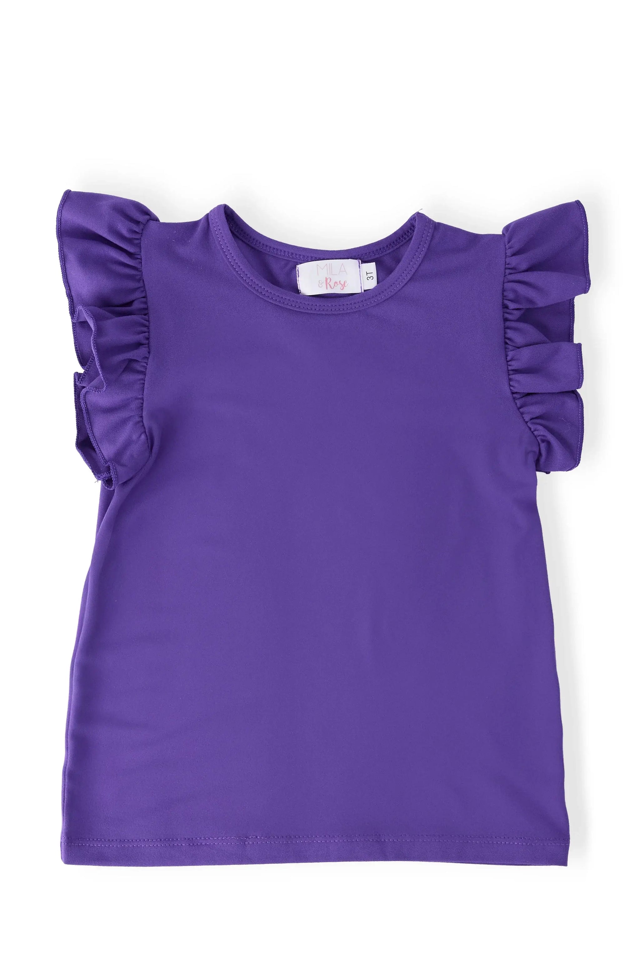 Purple S/S Ruffle Tee - Mila & Rose ® - Flyclothing LLC