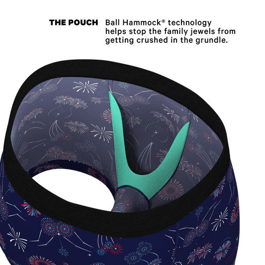 The Pyrotecnips | Naughty Fireworks Ball Hammock® Pouch Trunks Underwear - Shinesty