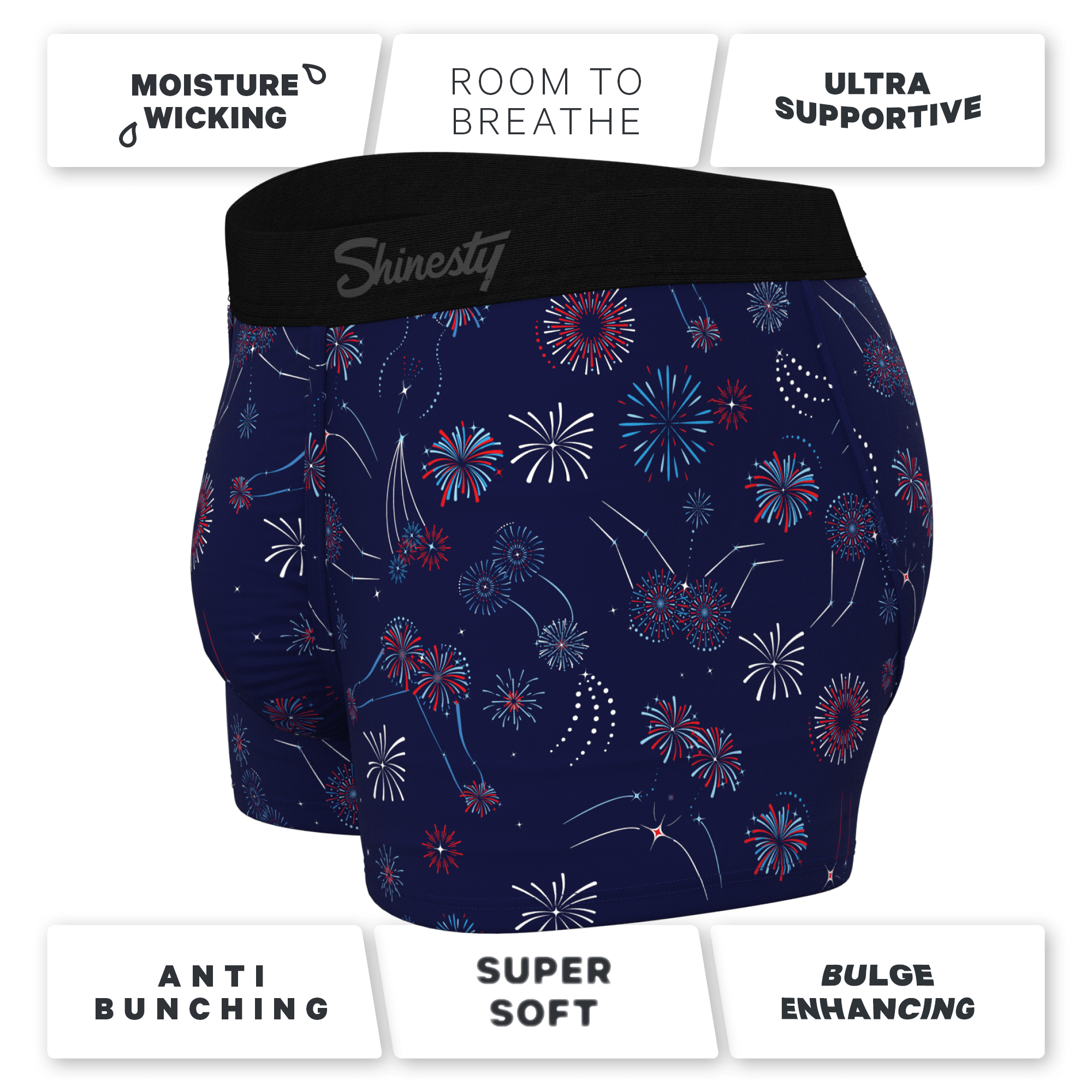 The Pyrotecnips | Naughty Fireworks Ball Hammock® Pouch Trunks Underwear - Shinesty