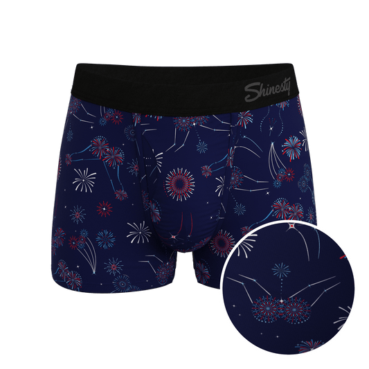 The Pyrotecnips | Naughty Fireworks Ball Hammock® Pouch Trunks Underwear - Shinesty