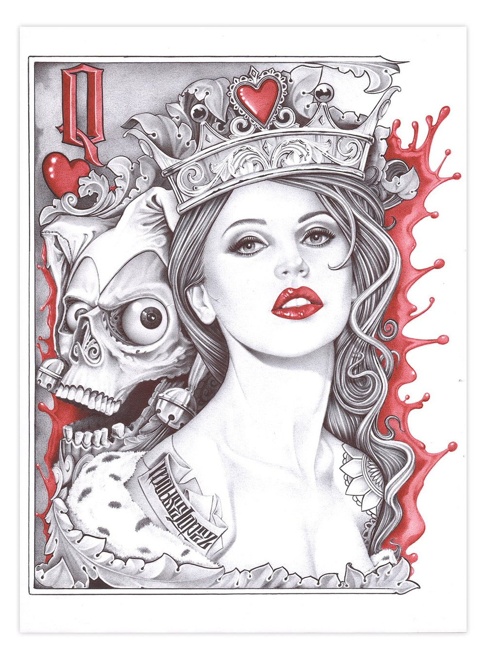 Black Market Art Company Lopez Queen Of Hearts Print
