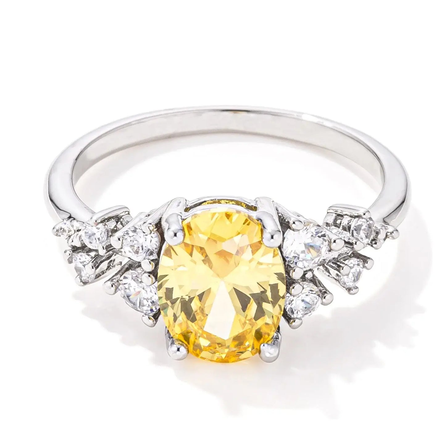 J GOODIN Lemon Yellow CZ Cluster Engagement-Style Ring - J GOODIN - Flyclothing LLC