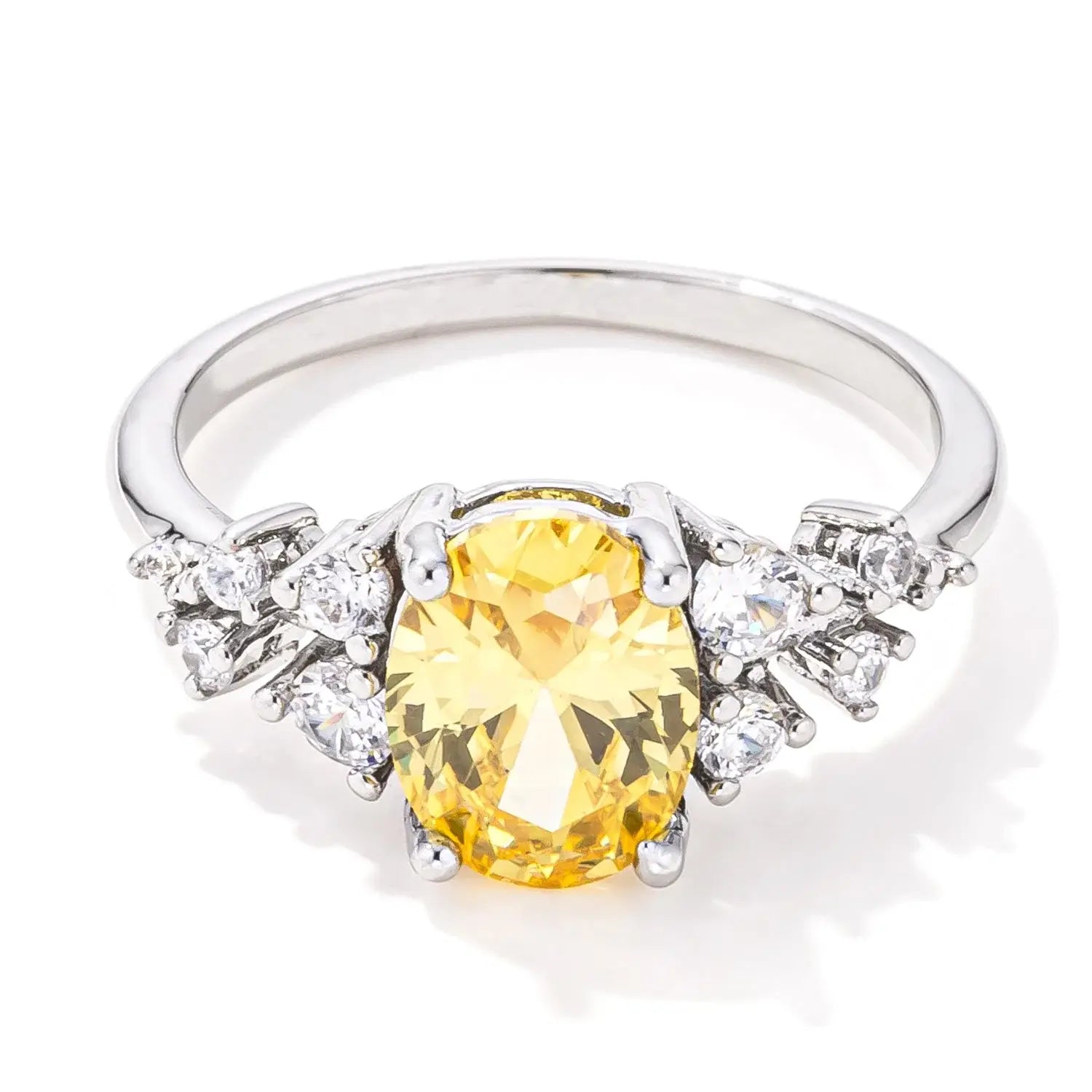 J GOODIN Lemon Yellow CZ Cluster Engagement-Style Ring - J GOODIN - Flyclothing LLC
