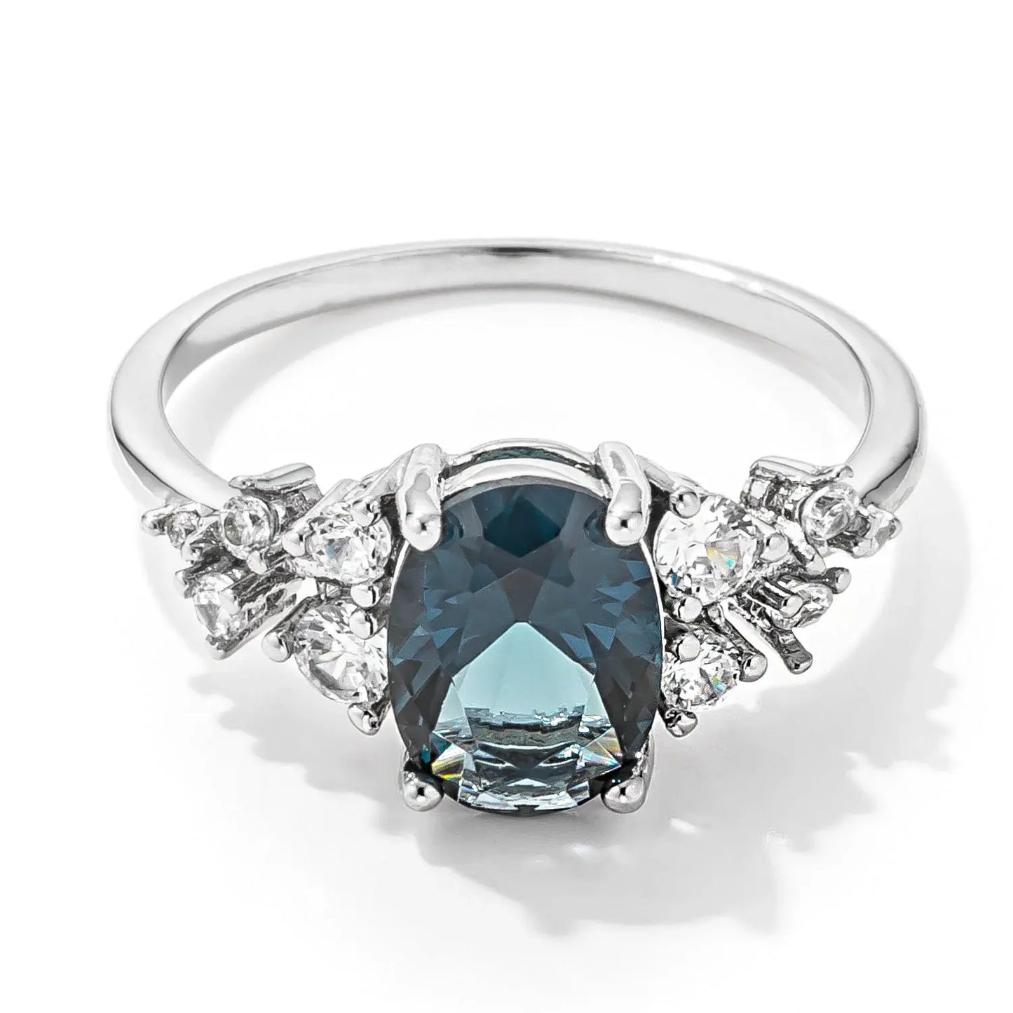 J GOODIN Blue Green Ocean CZ Cluster Engagement-Style Ring - J GOODIN - Flyclothing LLC