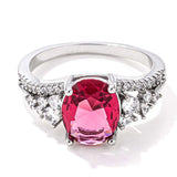 3.25ct. Rhodium Plated Raspberry Sparkle CZ Ring - JGI - Flyclothing LLC