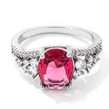 3.25ct. Rhodium Plated Raspberry Sparkle CZ Ring - JGI