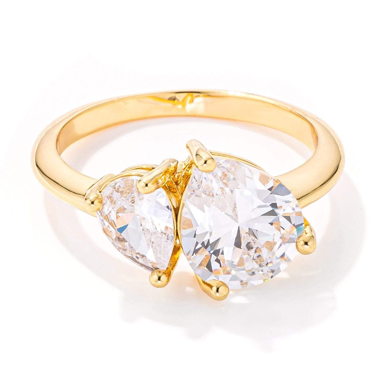 2.75ct Gold Plated Toi et Moi CZ Ring - JGI - Flyclothing LLC