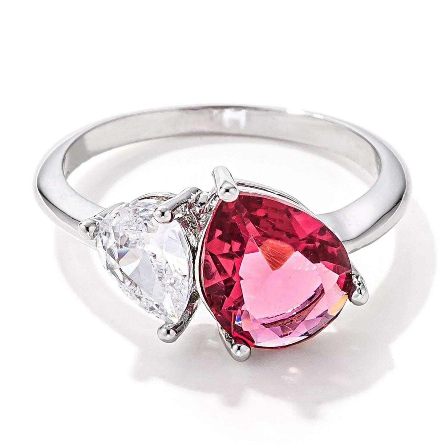 2.75ct Clear & Rose Pink Toi et Moi CZ Ring - JGI - Flyclothing LLC
