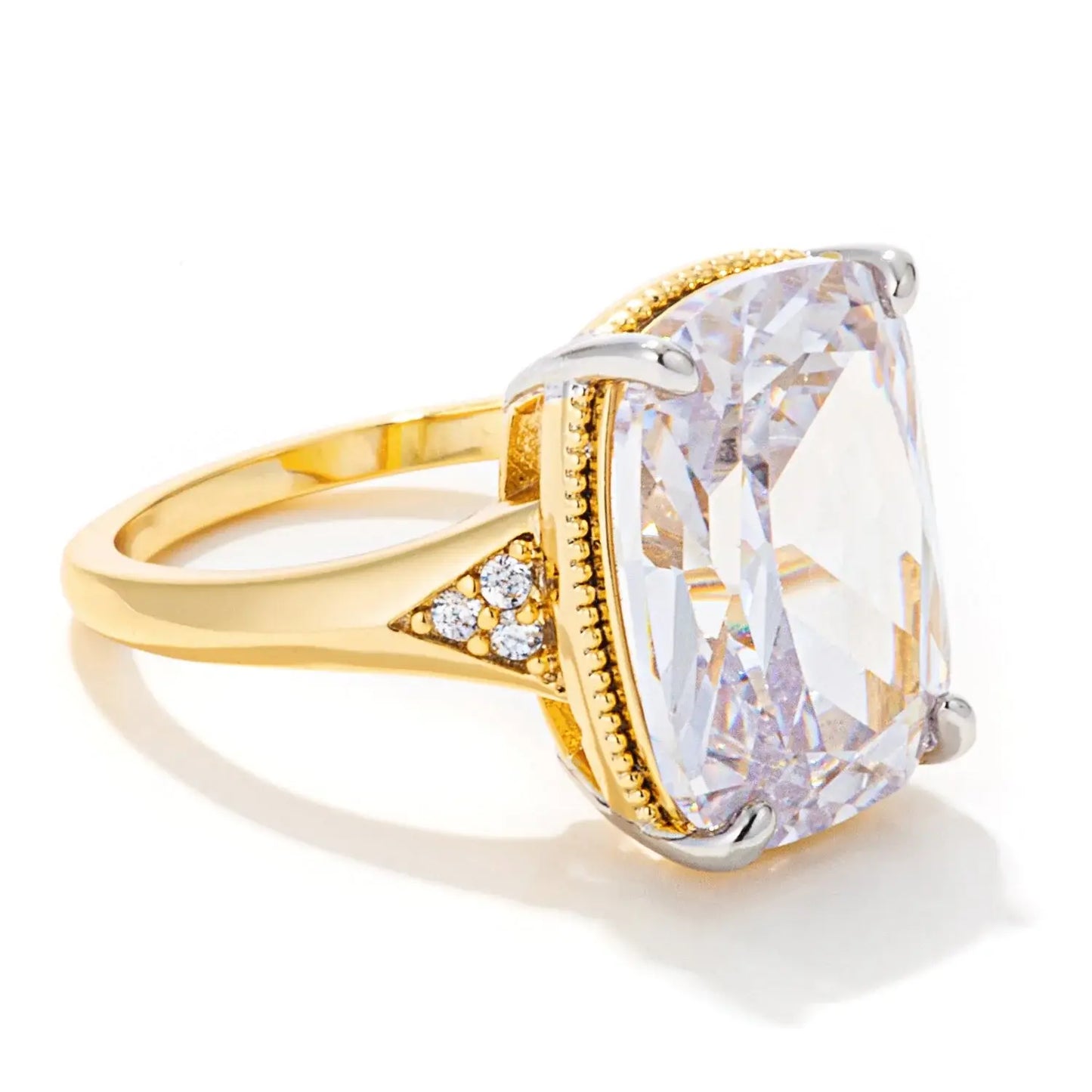 J GOODIN 6.25 ct Two-Tone CZ Engagement Statement Ring - J GOODIN - Flyclothing LLC
