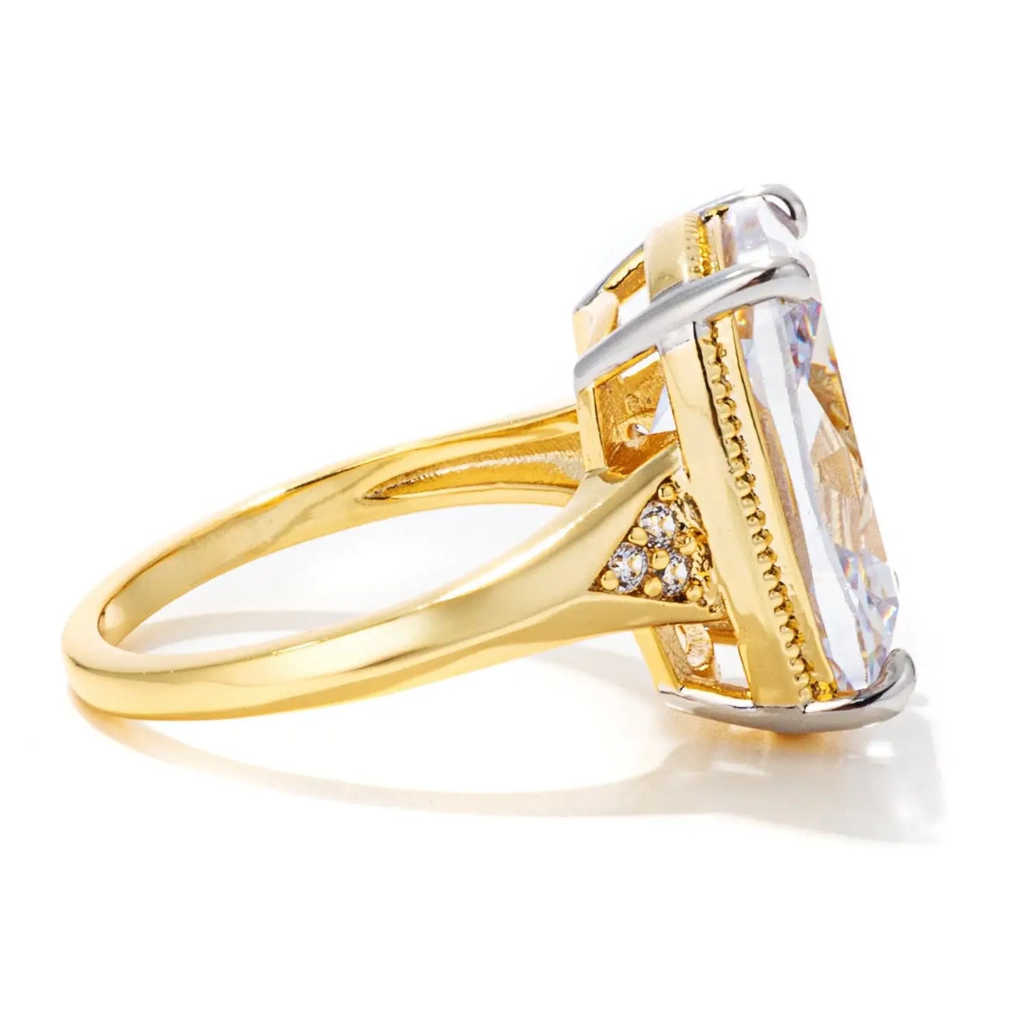 J GOODIN 6.25 ct Two-Tone CZ Engagement Statement Ring - J GOODIN - Flyclothing LLC