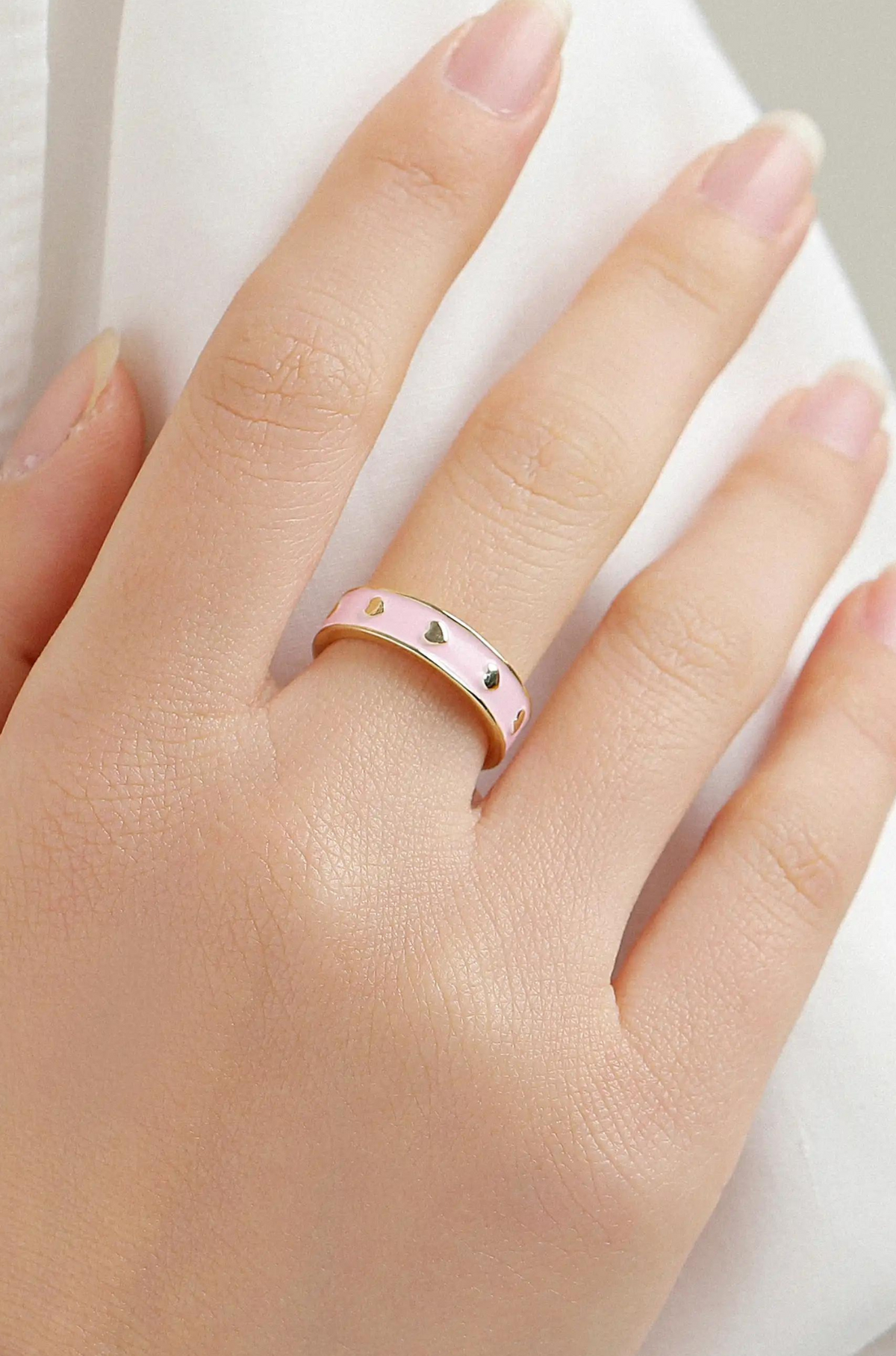 Pink Enamel Ring