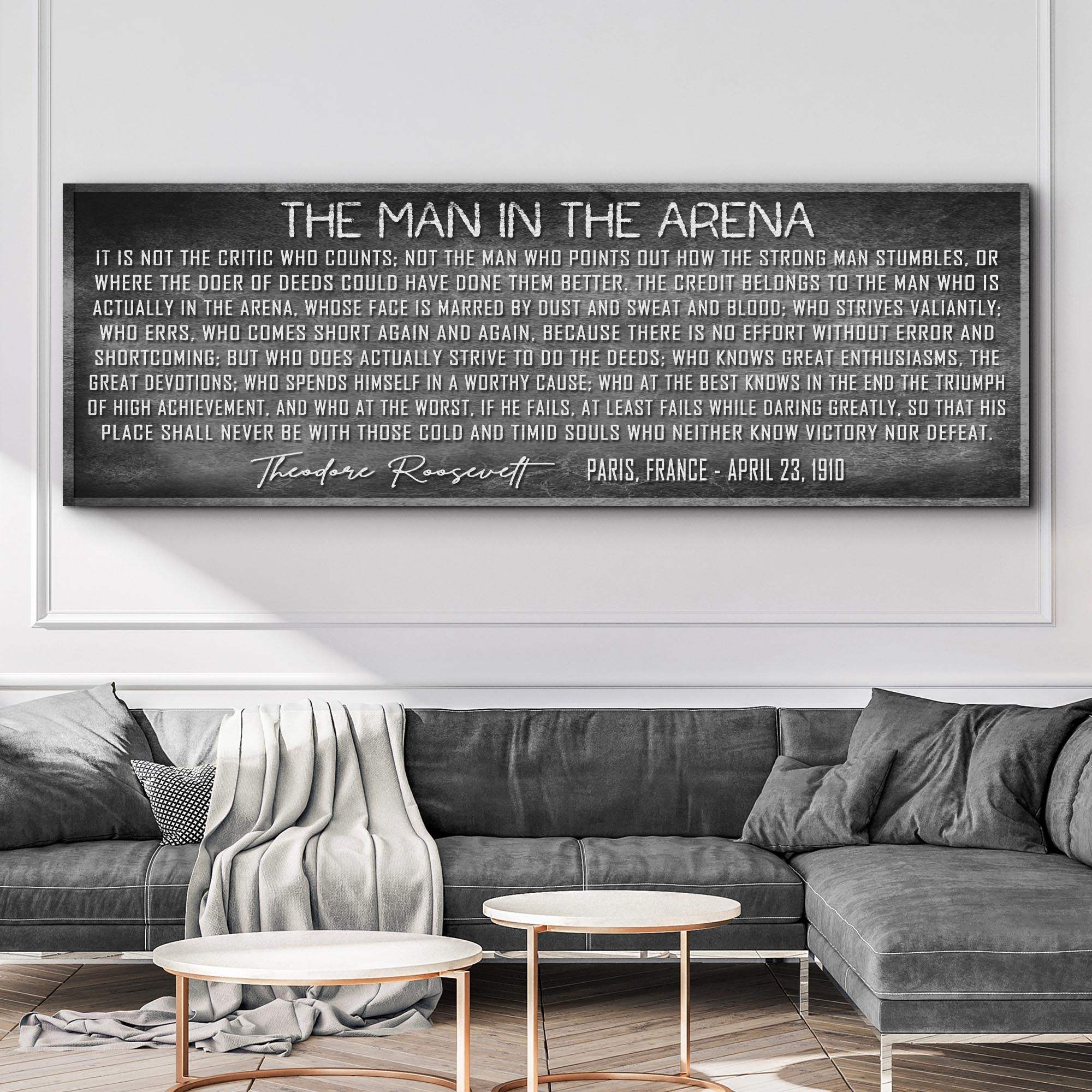 The Man In The Arena Sign VII - Tailored Canvases - Flyclothing LLC