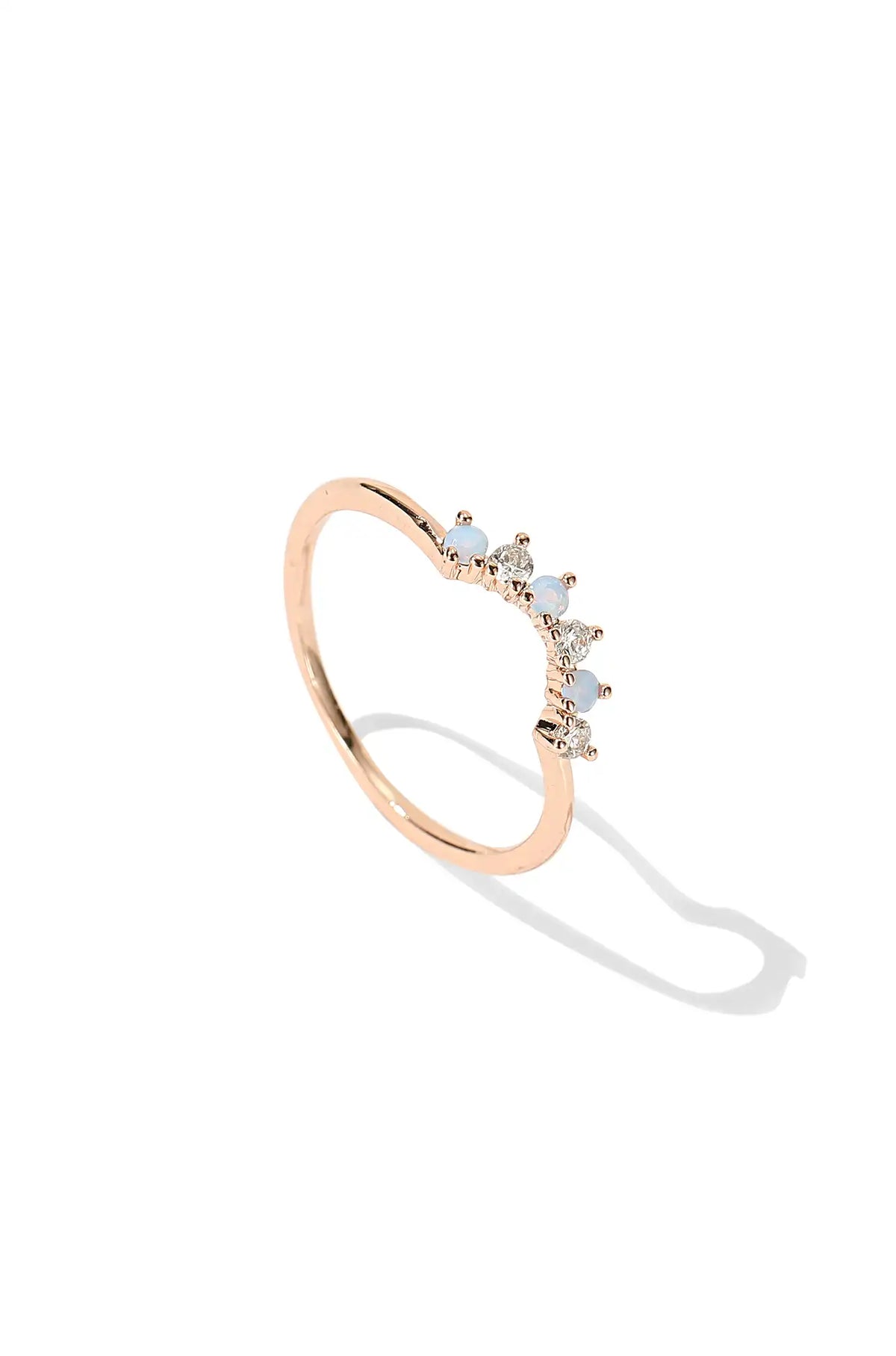 Blue Flower Gold Crown Ring - Wimsico - Flyclothing LLC