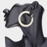 2.25 Inch Rhinestone Hoop Earrings - Madeline Love - Flyclothing LLC