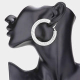2.25 Inch Rhinestone Hoop Earrings - Madeline Love - Flyclothing LLC