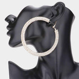 3.25 Inch Rhinestone Hoop Earrings - Madeline Love - Flyclothing LLC