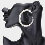 2 Row Crystal Rhinestone Hoop Earrings - Madeline Love - Flyclothing LLC