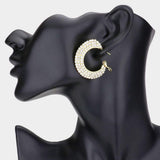 Crystal Rhinestone 1.5 Inch Hoop Earrings - Madeline Love - Flyclothing LLC