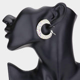 Crystal Rhinestone 1.5 Inch Hoop Earrings - Madeline Love - Flyclothing LLC