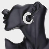 Crystal Rhinestone 1.5 Inch Hoop Earrings - Madeline Love - Flyclothing LLC