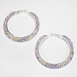 Crystal Rhinestone 2.5 Inch Hoop Earrings - Madeline Love - Flyclothing LLC