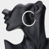 Crystal Rhinestone 1.8 Inch Hoop Earrings - Madeline Love - Flyclothing LLC