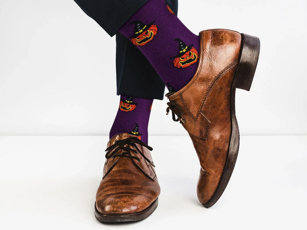 Witch's Pumpkin Halloween Socks - Comfy Cotton for Men & Women - Real Sic - Flyclothing LLC