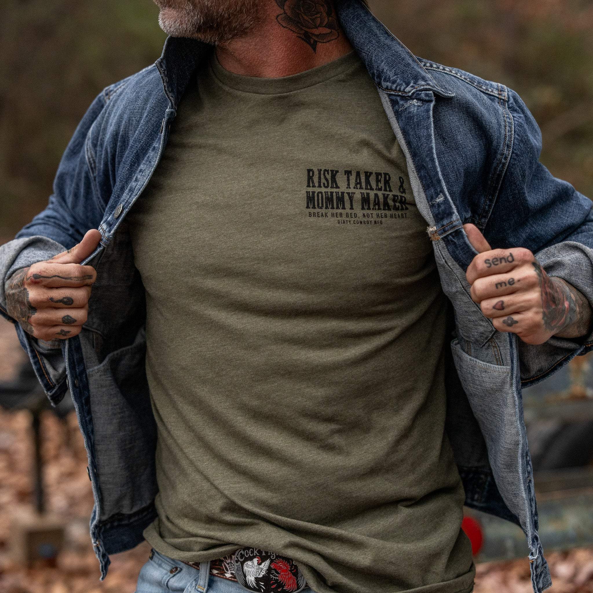 Risk Taker & Mommy Maker Men's T-Shirt - DIRTY COWBOY USA - Flyclothing LLC