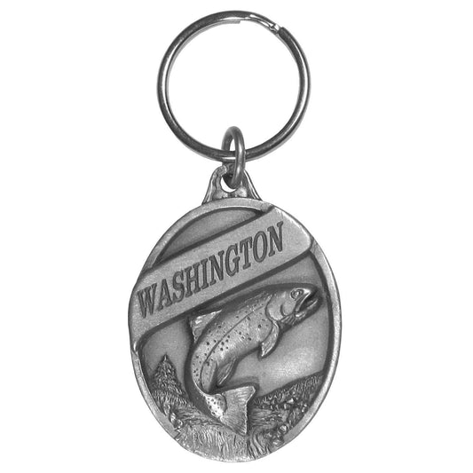 Washington Trout Antiqued Keyring - Siskiyou Originals - Flyclothing LLC