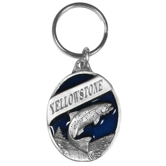 Yellowstone Trout Metal Key Chain with Enameled Details - Siskiyou Originals - Flyclothing LLC