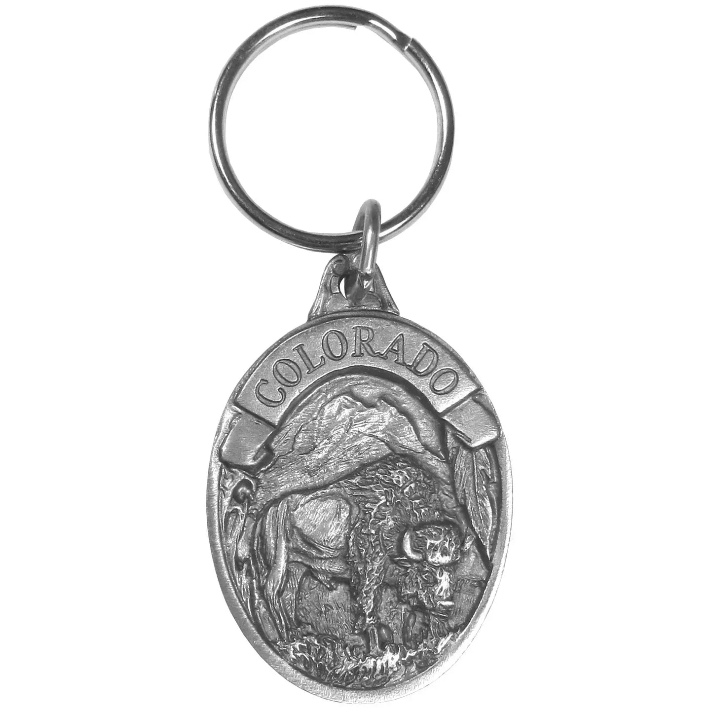 Colorado Bison Antiqued Keyring - Siskiyou Originals - Flyclothing LLC