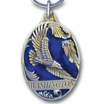 Washington Eagle Metal Key Chain with Enameled Details - Siskiyou Originals - Flyclothing LLC