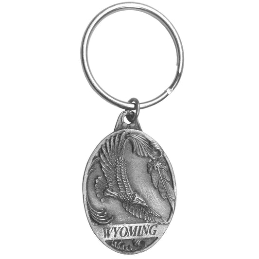 Wyoming Eagle Antiqued Keyring - Siskiyou Originals - Flyclothing LLC
