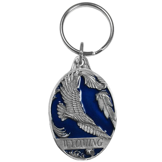 Wyoming Eagle Metal Key Chain with Enameled Details - Siskiyou Originals - Flyclothing LLC