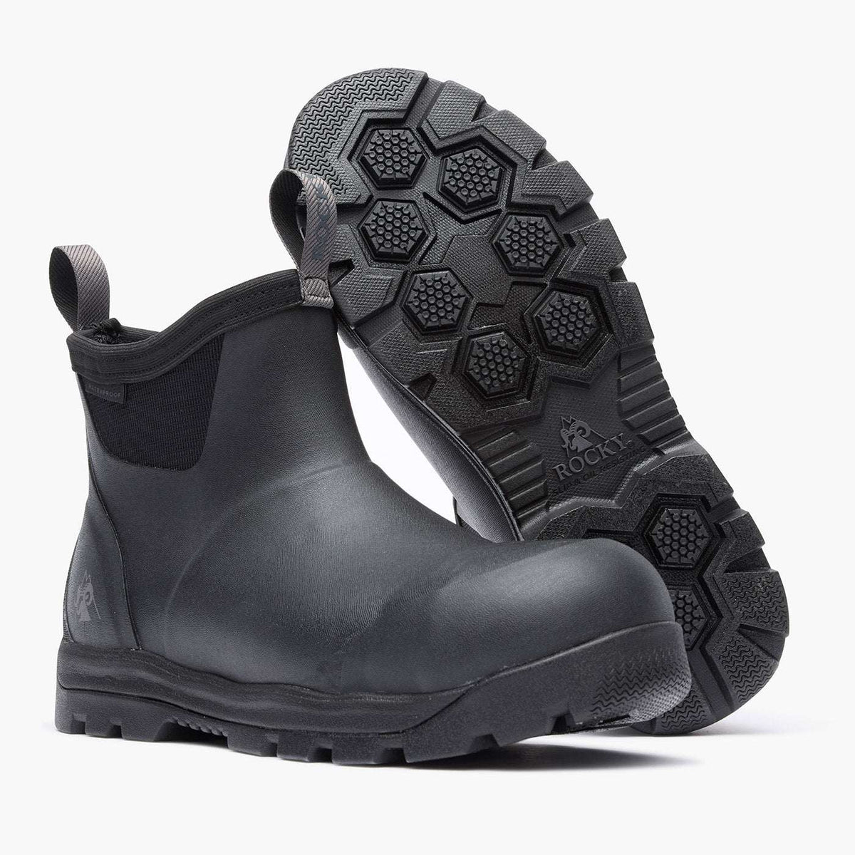 Rocky Backlands Rubber Composite Toe Work Boot Matte Black RKK0530 - Rocky Boots - Flyclothing LLC