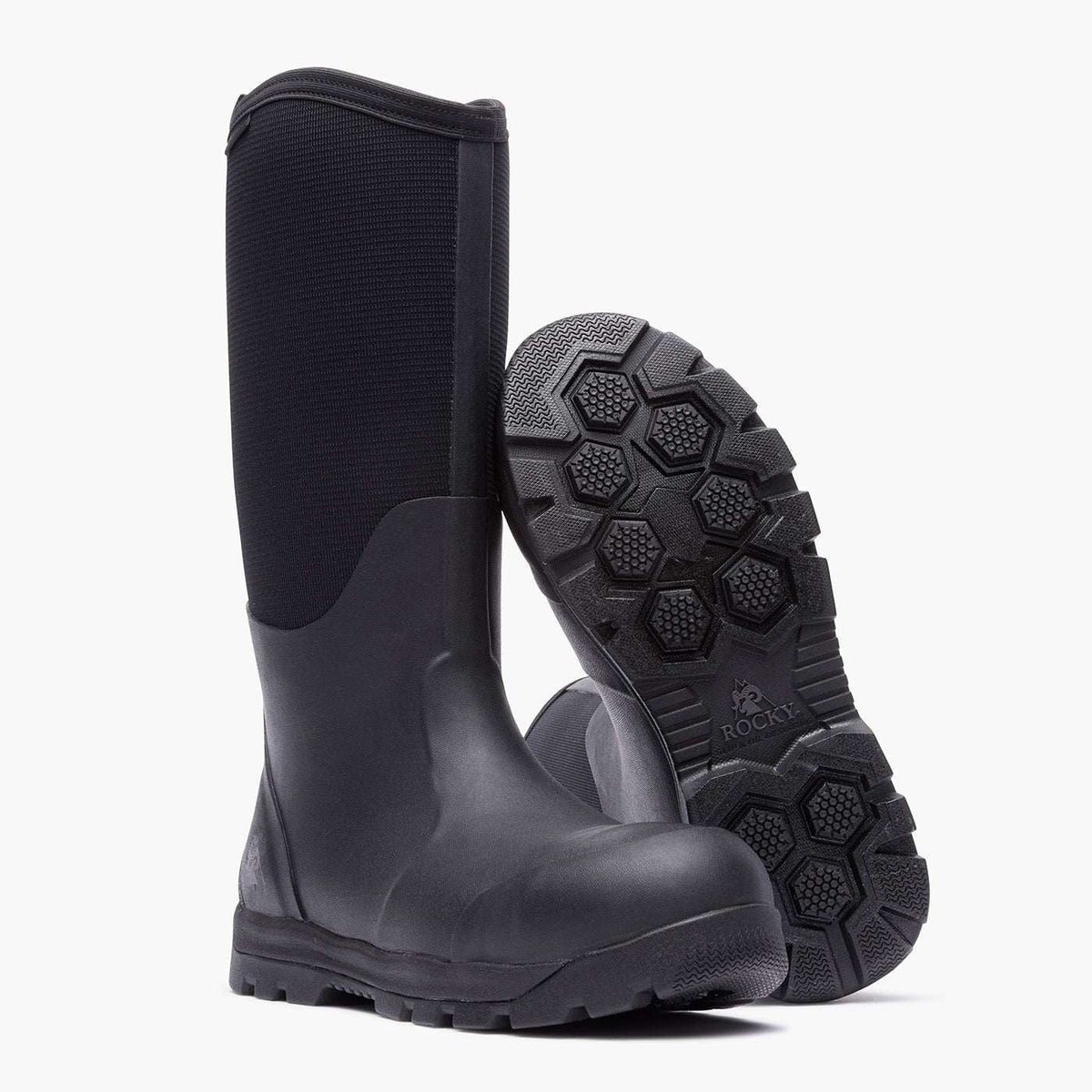 Rocky Backlands Rubber Composite Toe Work Boot Matte Black RKK0531 - Rocky Boots - Flyclothing LLC