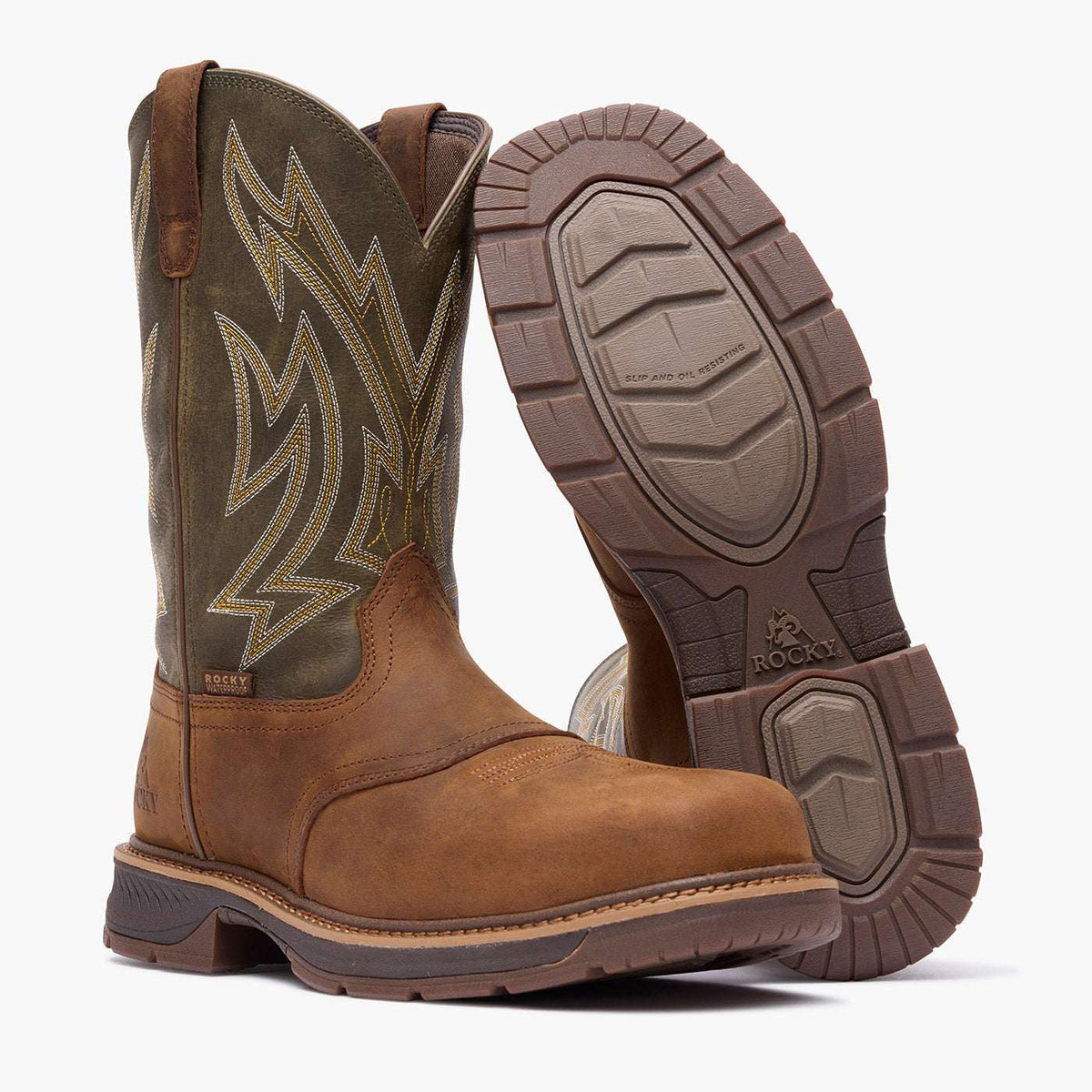 Rocky Ride LTE Carbon Toe Western Boot Brown - Rocky Boots - Flyclothing LLC
