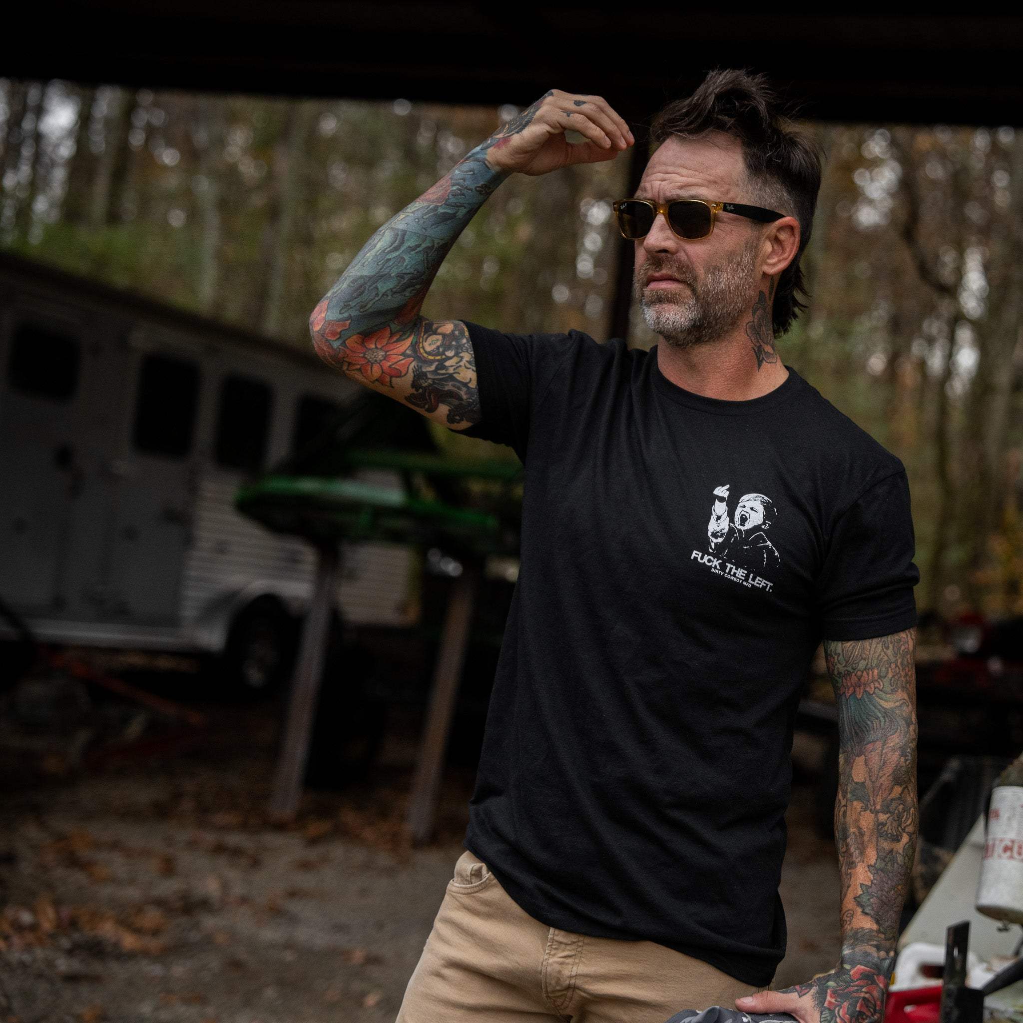 F*ck The Left Men's T-Shirt - DIRTY COWBOY USA - Flyclothing LLC