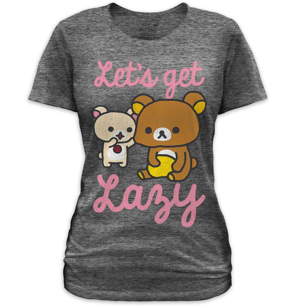 Rilakkuma Lets Get Lazy Junior Crew T-Shirt - Rilakkuma