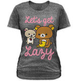 Rilakkuma Lets Get Lazy Junior Crew T-Shirt - Rilakkuma